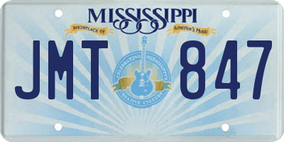MS license plate JMT847