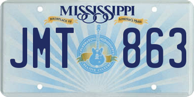 MS license plate JMT863