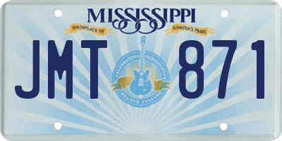 MS license plate JMT871