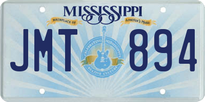 MS license plate JMT894