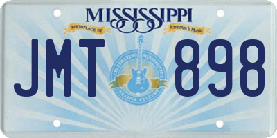 MS license plate JMT898