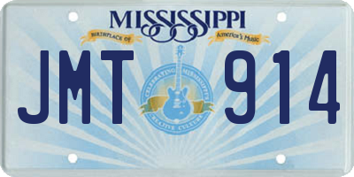 MS license plate JMT914