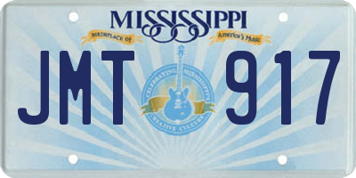 MS license plate JMT917