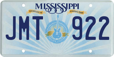 MS license plate JMT922