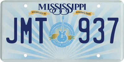 MS license plate JMT937