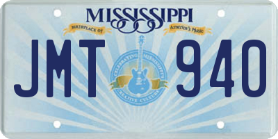 MS license plate JMT940