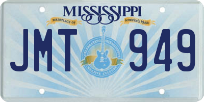 MS license plate JMT949