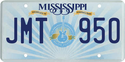 MS license plate JMT950