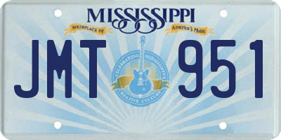 MS license plate JMT951