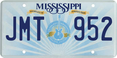 MS license plate JMT952