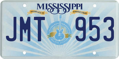 MS license plate JMT953