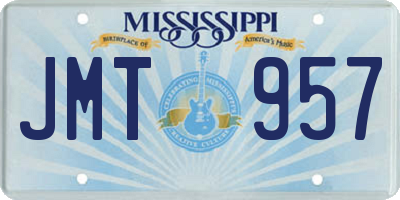 MS license plate JMT957