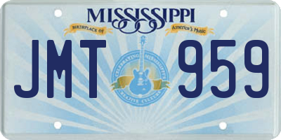 MS license plate JMT959