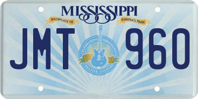 MS license plate JMT960