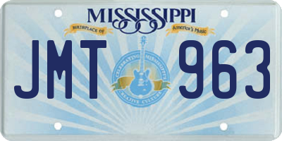 MS license plate JMT963