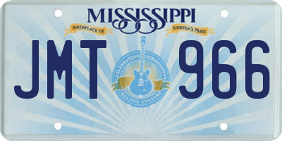MS license plate JMT966