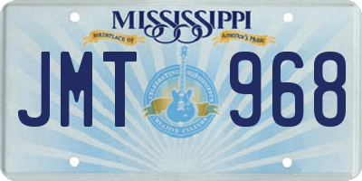 MS license plate JMT968