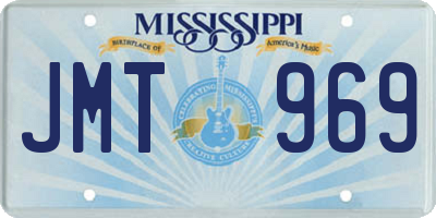 MS license plate JMT969