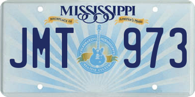 MS license plate JMT973