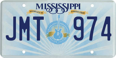 MS license plate JMT974