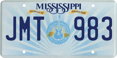 MS license plate JMT983