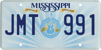 MS license plate JMT991