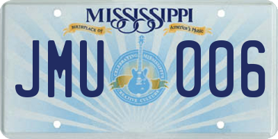 MS license plate JMU006