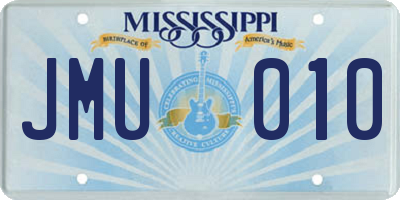 MS license plate JMU010