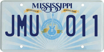 MS license plate JMU011