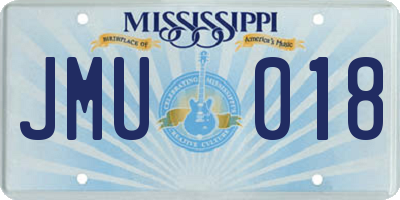 MS license plate JMU018