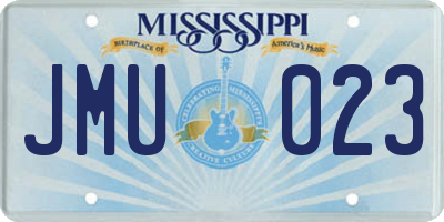 MS license plate JMU023