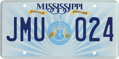 MS license plate JMU024