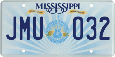 MS license plate JMU032