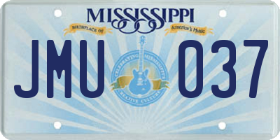 MS license plate JMU037