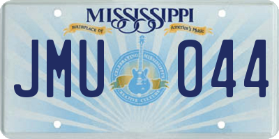 MS license plate JMU044