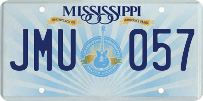 MS license plate JMU057