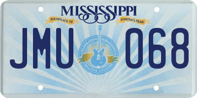 MS license plate JMU068