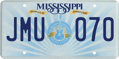 MS license plate JMU070