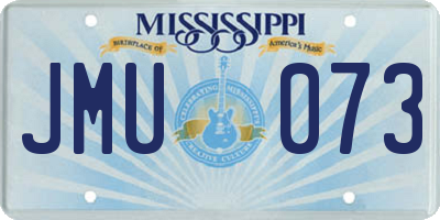 MS license plate JMU073