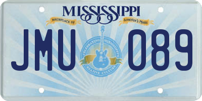 MS license plate JMU089