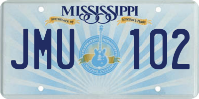 MS license plate JMU102