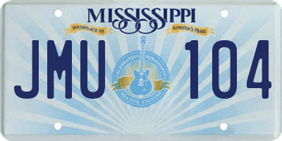 MS license plate JMU104