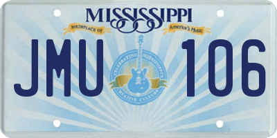 MS license plate JMU106