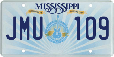 MS license plate JMU109