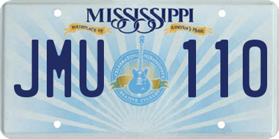 MS license plate JMU110