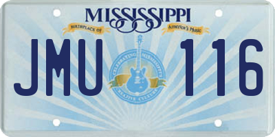 MS license plate JMU116
