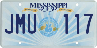 MS license plate JMU117