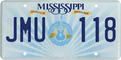 MS license plate JMU118