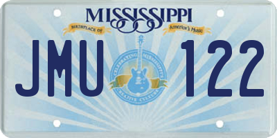 MS license plate JMU122