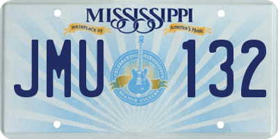 MS license plate JMU132